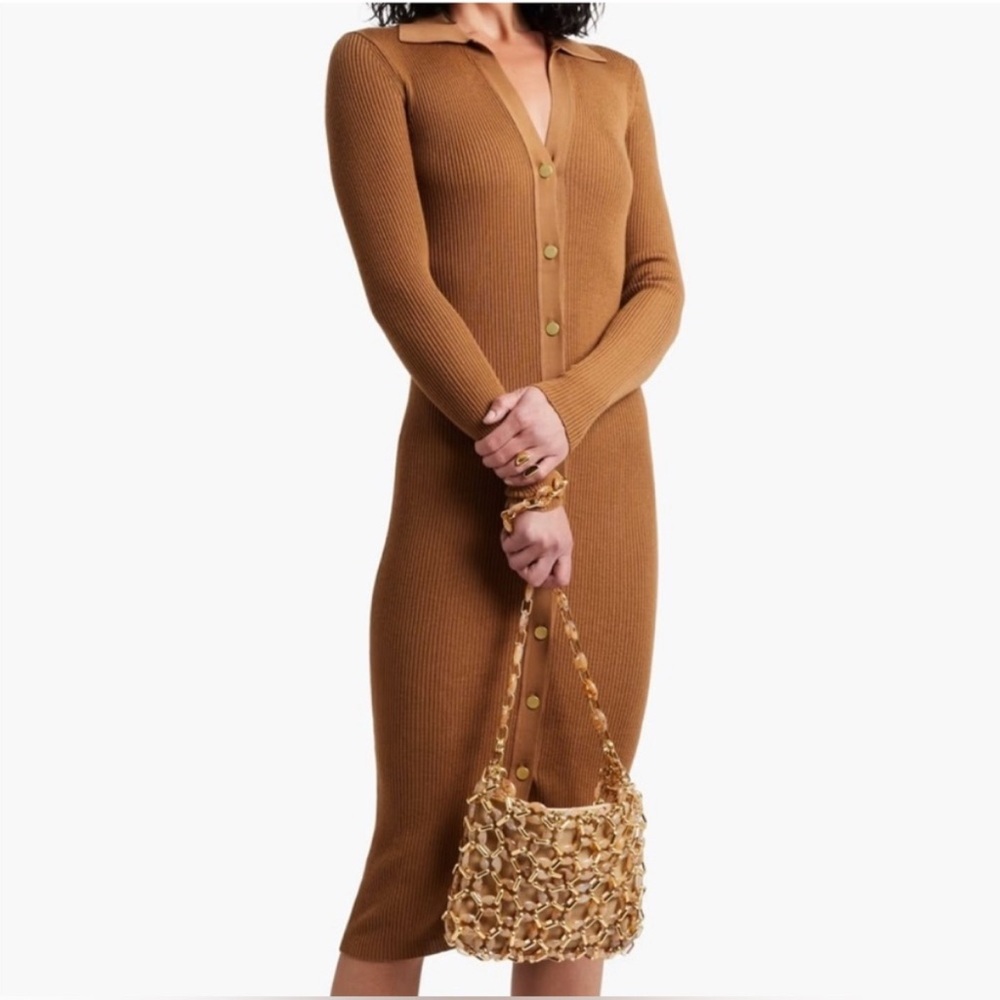 Alice + Olivia Brown Long Sleeve Dress